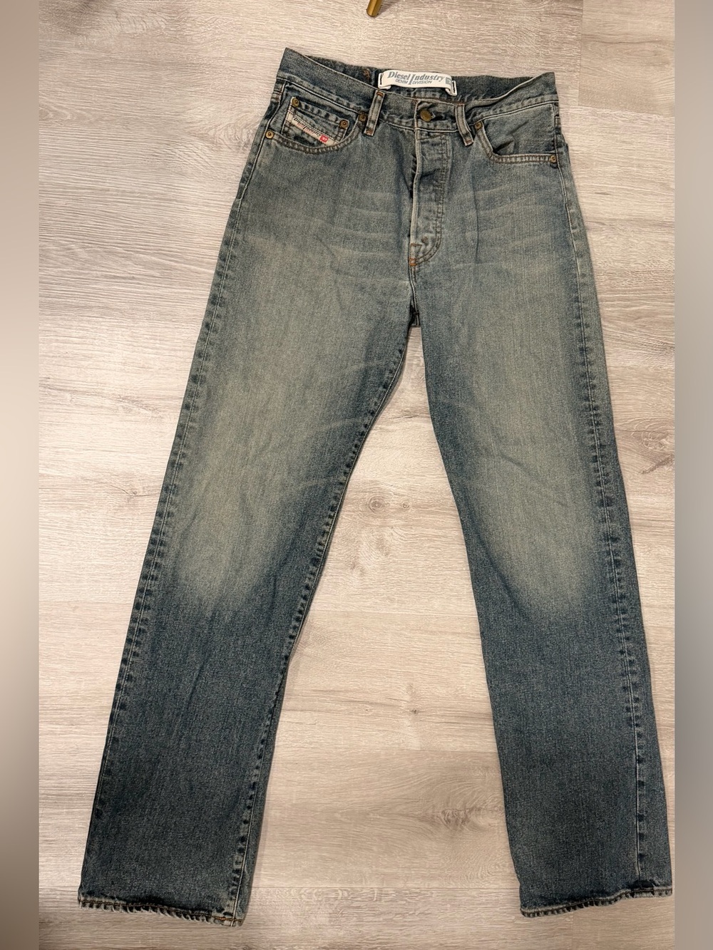 Diesel Men's Faded Blue Straight Jeans